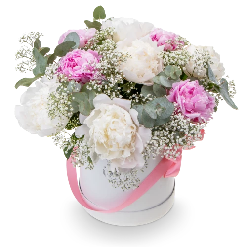 Box with peonies